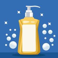 antibacterial soap bottle with foam vector