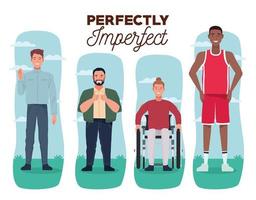 perfectly imperfect people group characters with white background vector