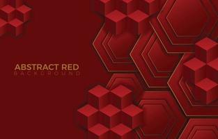 Cubes and Hexagonal Sleek Abstract Red Background vector