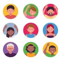 national hispanic heritage celebration with group of people characters vector