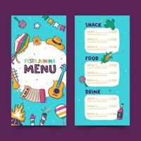 Festa Junina menu template vector