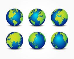 all side of planet  around the world   earth conservation concept vector