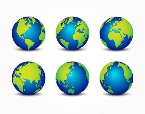 all side of planet  around the world   earth conservation concept