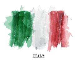 Watercolor painting  flag of Italy  Vector