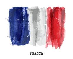 pintura de acuarela, bandera, de, francia, vector