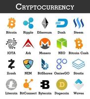 Set of cryptocurrency icon  Vector