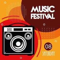 music festival poster with speaker and date vector