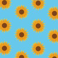 floral background with pattern of sunflowers vector