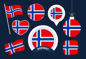 norway flag vector collection