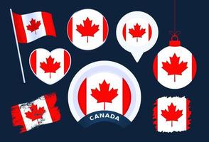 canada flag vector collection