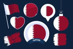 qatar flag vector collection