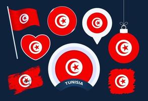 tunisia flag vector collection