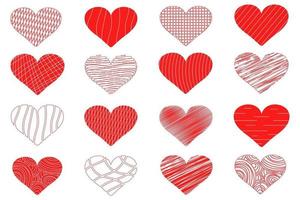 A set of editable vector elements Valentines Day collection with editable stroke