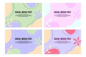 Trendy vector of minimal fluid organic shapes abstract background ideal for post blogs poster flyer Memphis pastel colorful shapes scribble