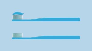 Oral and teeth care Toothbrush isolated on blue background Dental hygiene Flat style vector illustration