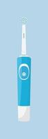 Oral and teeth care Electric toothbrush isolated on blue background Dental hygiene Flat style vector illustration