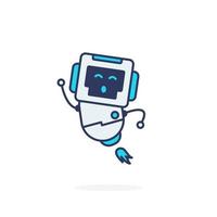 Happy mascot robot cute character vector