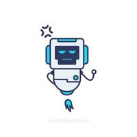 Robot character cute angry simple pose illustration vector