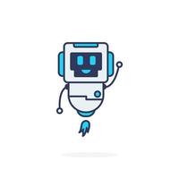 Robot cute pose happy smile mascot character vector