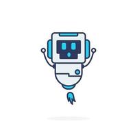 Robot cute pose hello happy character mascot vector