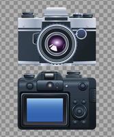 cameras digital technology isolated icons vector