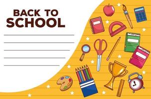 back to school lettering with set items vector