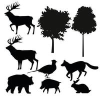 group of animals silhouettes bundle set icons vector