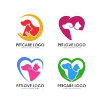 plantilla de diseño de logotipo de cuidado de mascotas vector