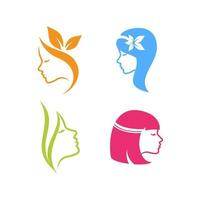 Beauty logo template woman silhouette logo template vector