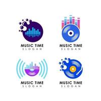 music logo design template vector
