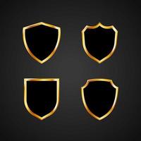 Gold shield vector icon design