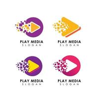 play media logo design template vector