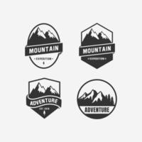 icono de diseño de logotipo de aventura de montaña vector