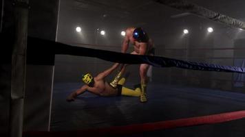 lutador mascarado tenta bater video