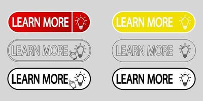 Learn More button set vector