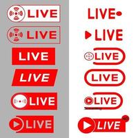 Live streaming icons and  broadcast vector