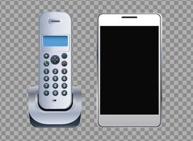 dispositivos telefónicos inalámbricos y teléfonos inteligentes vector