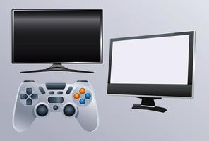 computer monitor display with video game control vector