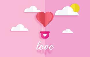 Love Invitation card Valentine day balloon heart on abstract background vector