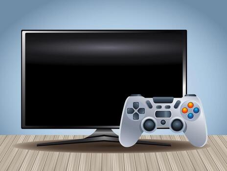 computer monitor display with video game control vector