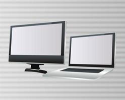 laptop and desktop computers portables digital devices vector