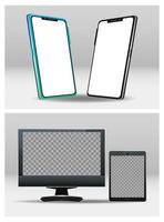 smartphones with desktop and tablet devices technology digital vector