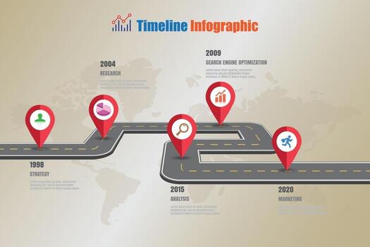 Business roadmap timeline infographic icons designed for abstract background template element modern diagram process web pages technology digital marketing data presentation chart Vector illustration