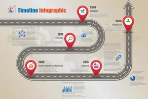 mapa de carreteras de negocios ciudad de infografía de línea de tiempo diseñada para plantilla de fondo abstracto elemento de hito diagrama moderno tecnología de proceso marketing digital presentación de datos gráfico ilustración vectorial vector