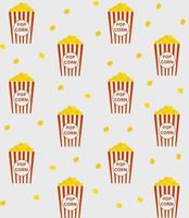 Popcorn in a box or bucket vector seamless pattern Perfect for background wallpaper wrapping paper or fabric