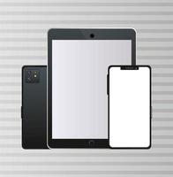 smartphone and tablet devices technology digital vector