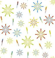 Firework and firecracker seamless vector pattern Perfect for background wallpaper wrapping paper or fabric