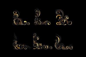 Gold calligraphic design elements vector