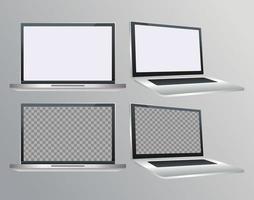 laptops computers portables digital devices vector