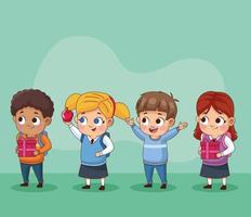 group of little students kids vector